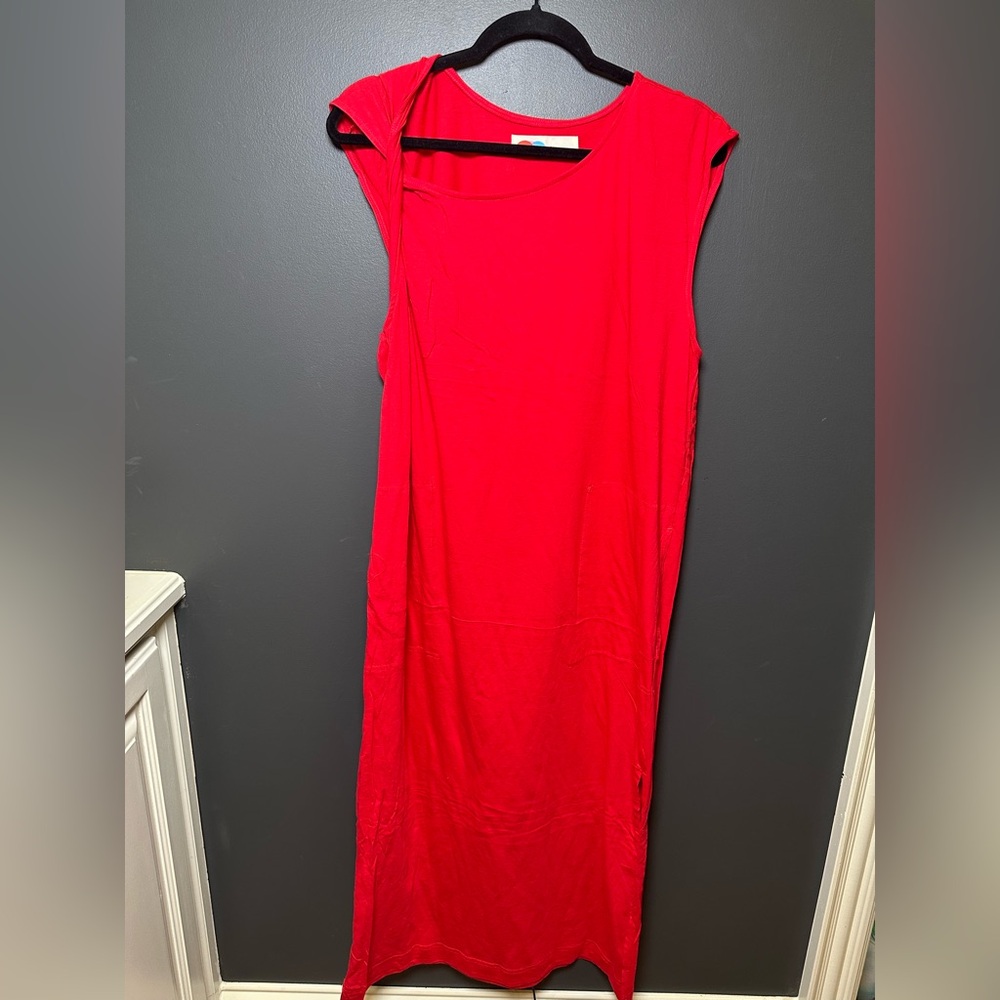 Free People‎ | FP Beach Drew Midi | Red | Twisted Sleeve | Medium | NWOT